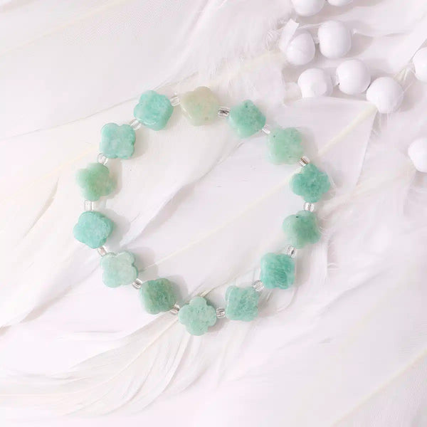 Amazonite Flower Beads Bracelet