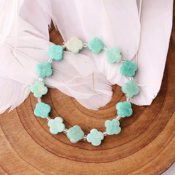 Amazonite Flower Beads Bracelet
