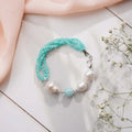 Amazonite with Pearl Silver Bracelet