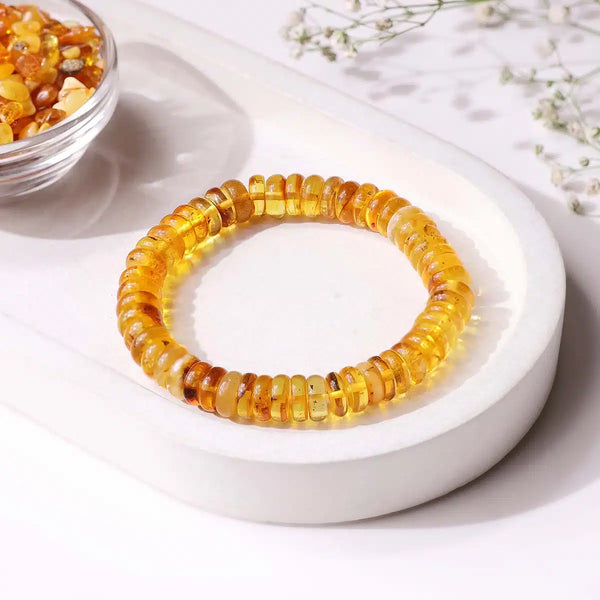 Amber Coin Beads Bracelet