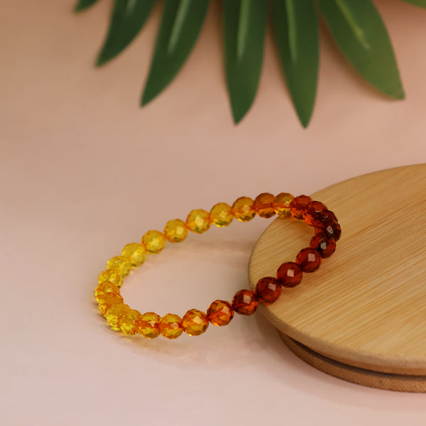Amber Round Faceted Bracelet