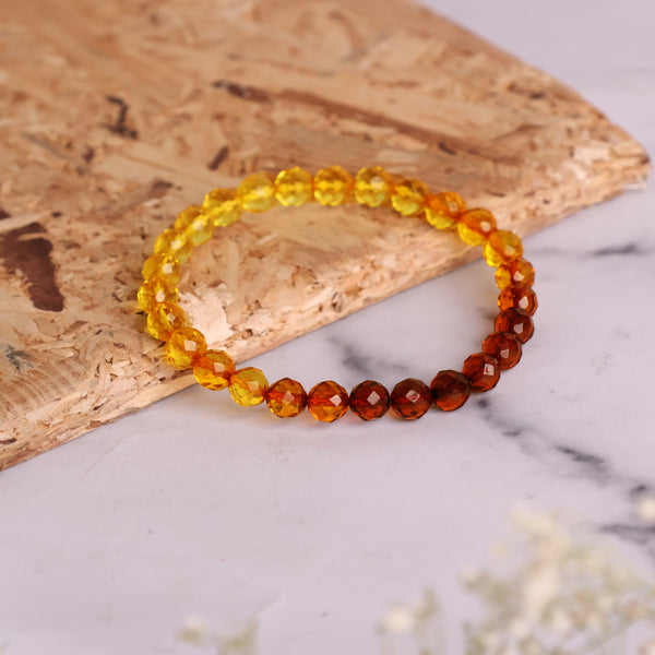 Amber Round Faceted Bracelet