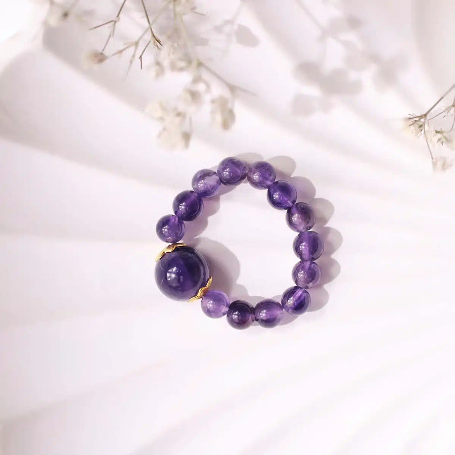 Amethyst Beads Ring