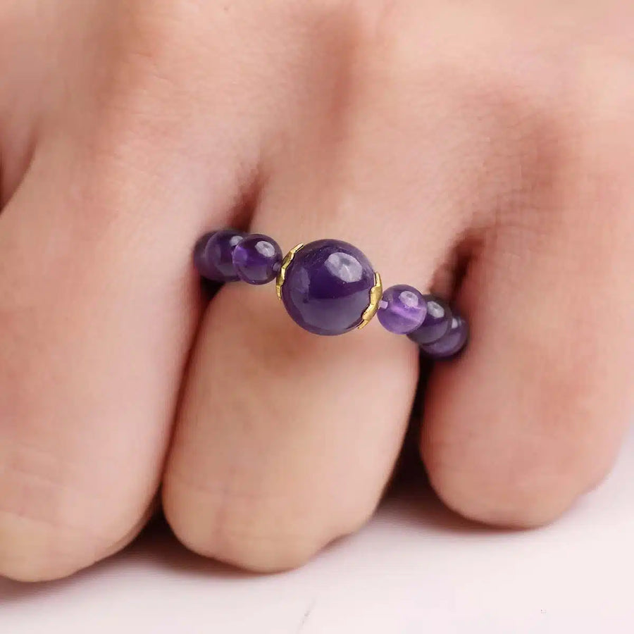Amethyst Beads Ring