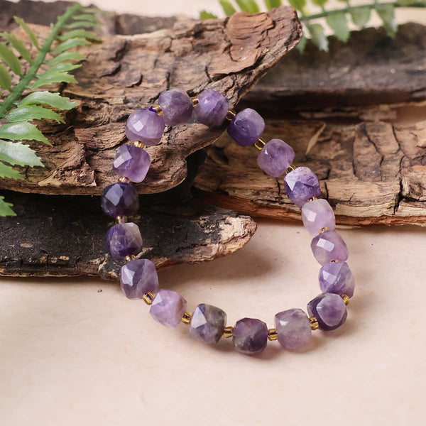 Amethyst Box Faceted Bracelet