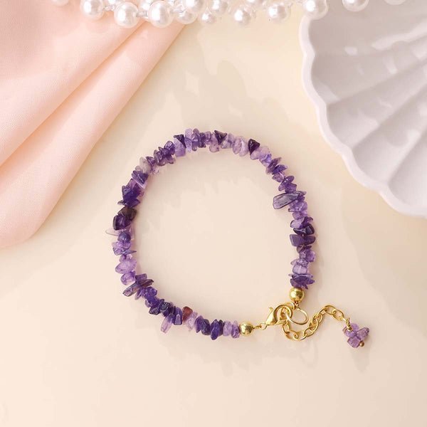 Amethyst Chips Chain Bracelet
