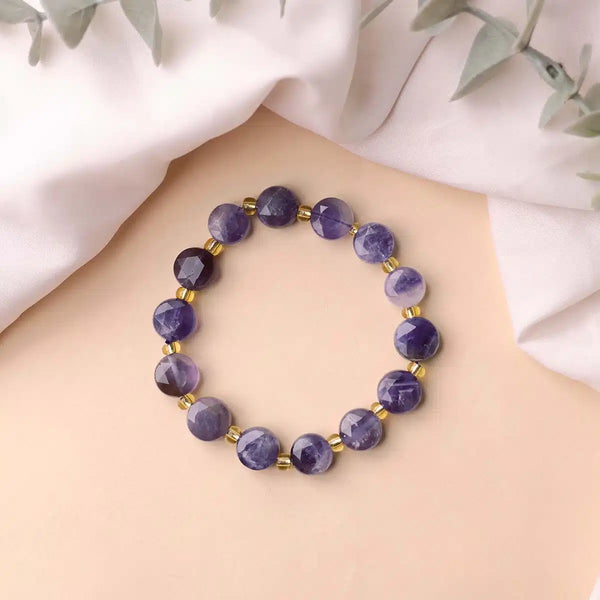 Amethyst Coin Faceted Bracelet