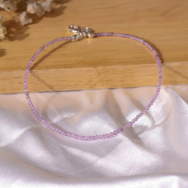 Amethyst Faceted Anklet 2 mm