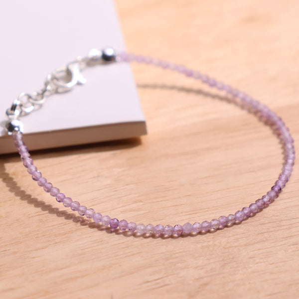 Amethyst Faceted Chain Bracelet 2 MM