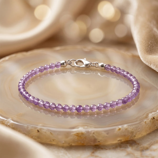 Amethyst Faceted Chain Bracelet 2 MM