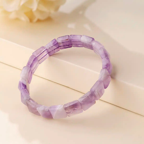 Amethyst Pyramid Shape Bracelet