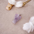 Amethyst Wire-Wrapped Angel Pendant