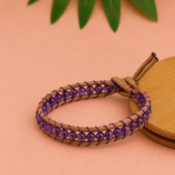 Amethyst Wrap Bracelet 4mm