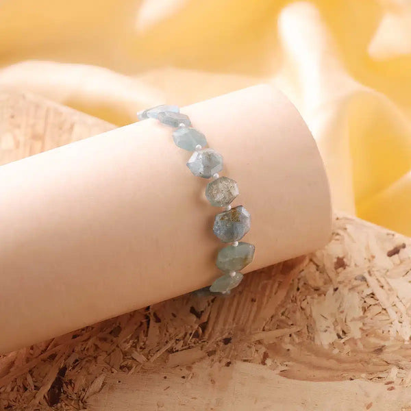 Aquamarine Hexagon Bracelet