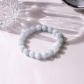 Aquamarine Round Beads Bracelet (Dyed)