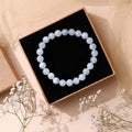 Aquamarine Round Beads Bracelet (Dyed)