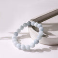 Aquamarine Round Beads Bracelet (Dyed)