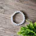 Aquamarine Round Beads Bracelet (Dyed)
