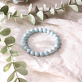 Aquamarine Round Beads Bracelet (Dyed)