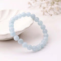 Aquamarine Round Beads Bracelet (Dyed)