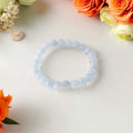 Aquamarine Round Beads Bracelet (Dyed)