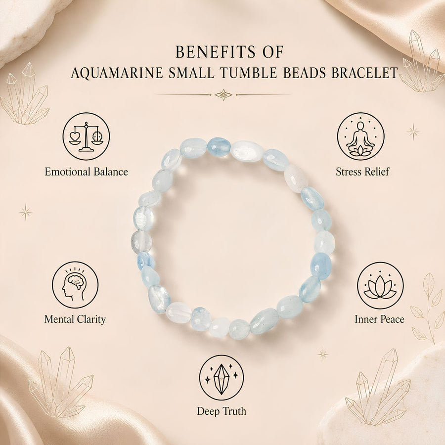 Aquamarine Small Tumble Beads Bracelet