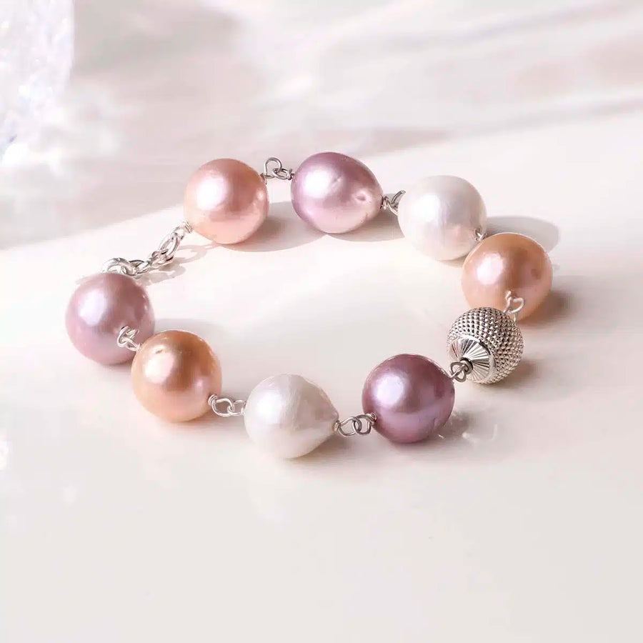 Baroque Pearl Necklace Silver