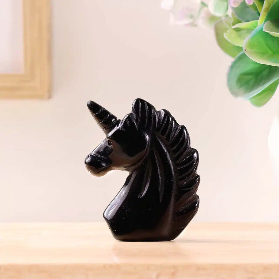 Black Agate Small Unicorn