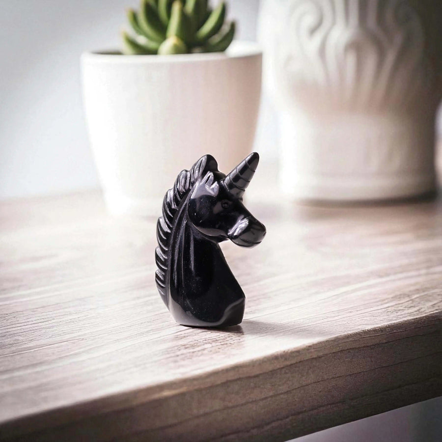 Black Agate Small Unicorn
