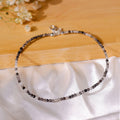 Black Rutile Faceted Anklet 2 mm
