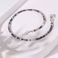 Black Rutile Faceted Anklet 2 mm