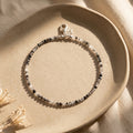 Black Rutile Faceted Anklet 2 mm
