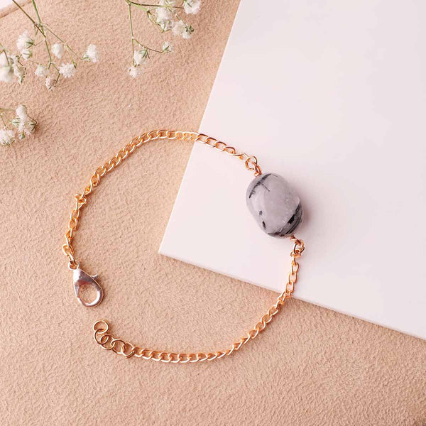 Black Rutile Single Tumble Bracelet