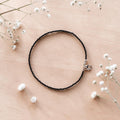Black Tourmaline Faceted Anklet 2 mm