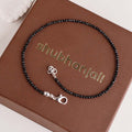 Black Tourmaline Faceted Anklet 2 mm