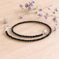 Black Tourmaline Faceted Anklet 2 mm