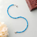 Blue Apatite Faceted Beads Anklet (3MM)