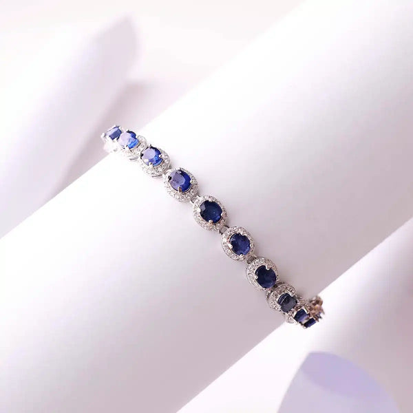 Blue Sapphire Silver Bracelet