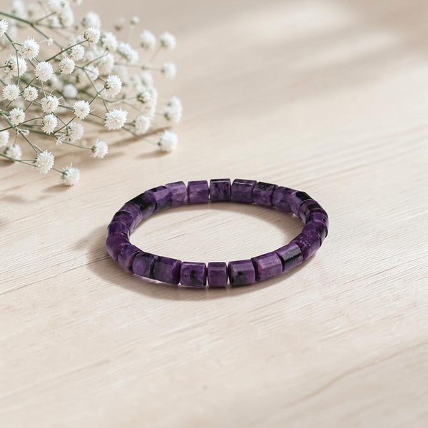 Charoite Drum Beads Bracelet