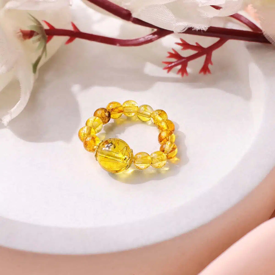 Citrine Beads Ring