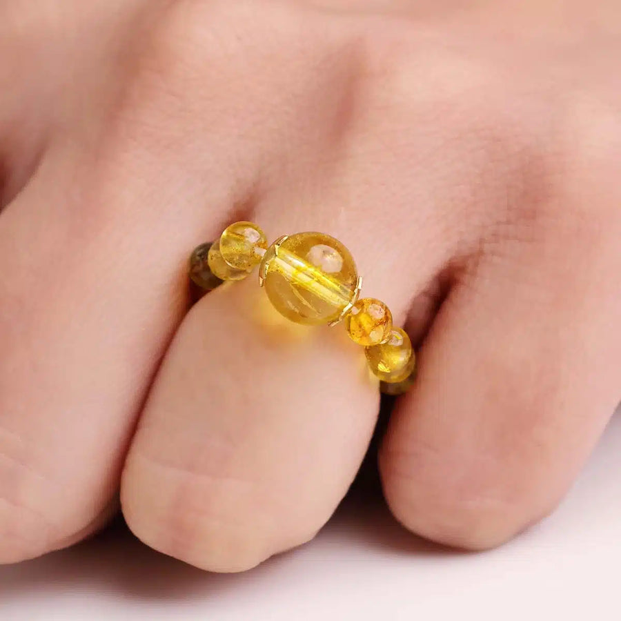 Citrine Beads Ring
