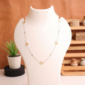 Citrine Coin Faceted Round Beads Necklace Silver