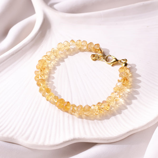 Citrine Faceted Bati Big Beads Bracelet