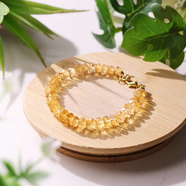 Citrine Faceted Bati Big Beads Bracelet