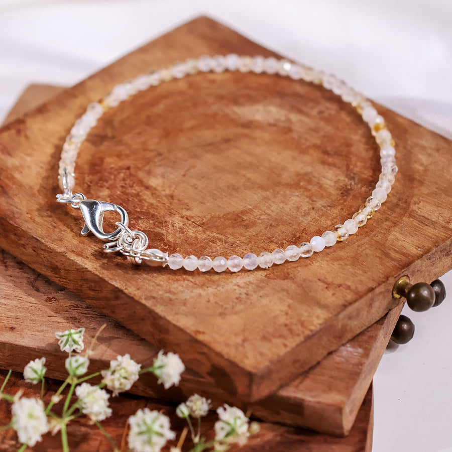 Citrine Faceted Chain Bracelet 2 MM