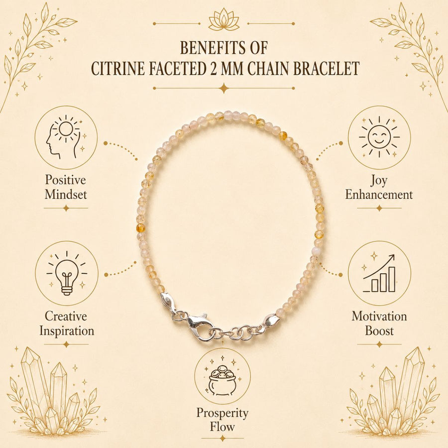 Citrine Faceted Chain Bracelet 2 MM