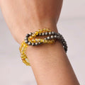 Citrine & Pyrite Knot Bracelet 4mm