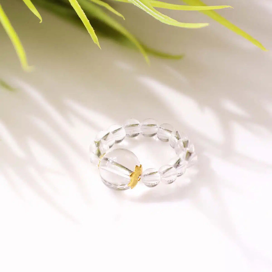Clear Quartz Beads Ring
