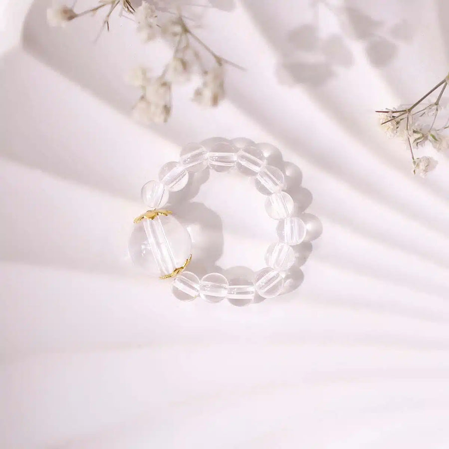 Clear Quartz Beads Ring