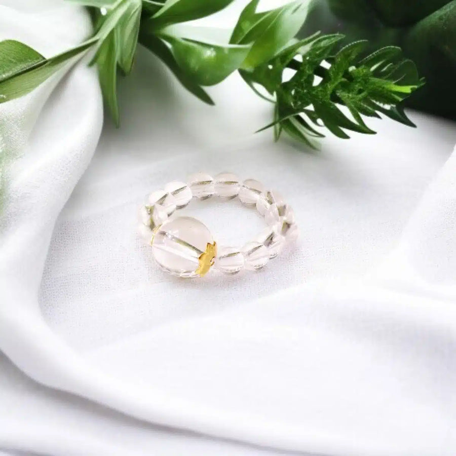 Clear Quartz Beads Ring